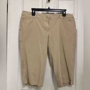 Tan Casual Capri Pants